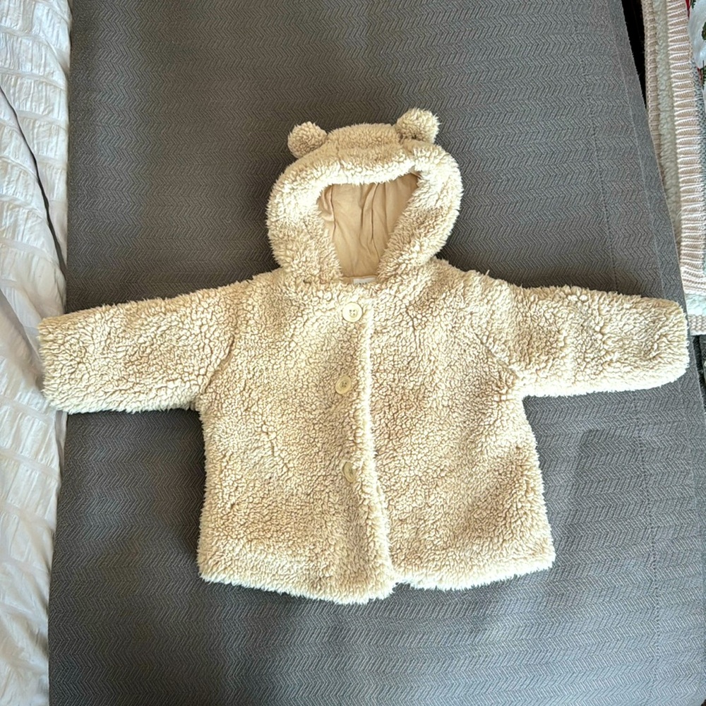Baby Gap Teddy Bear Sherpa Tan Jacket 3-6 months